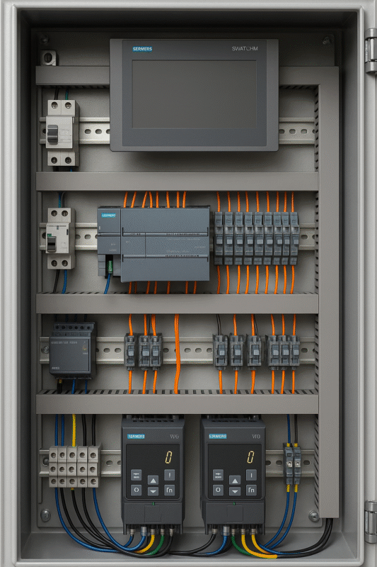 🏢 Tủ điện Siemens S7-1200 – Giải pháp điều khiển thông minh cho hệ thống tự động hóa công nghiệp AI S71200